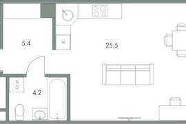 Продается студия 35,1 кв.м.
