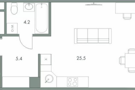 Продается студия 35,1 кв.м.