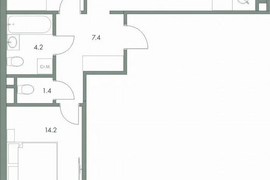 Продается двухкомнатная квартира 62,4 кв.м.