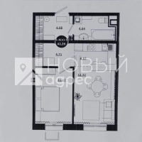 1-к. квартира, 42,4 м², 2/12 эт.