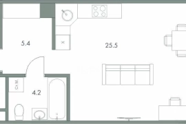 Продается студия 35,1 кв.м.